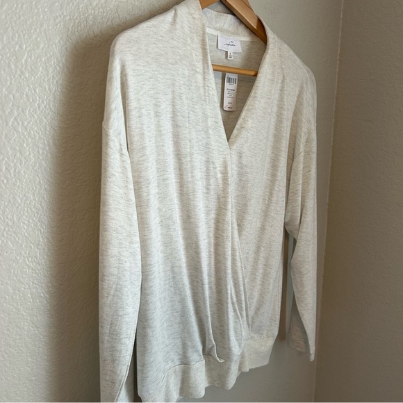 NWT, Soma Wknd Softlite Crisscross Long Sleeve Top in Heather Crystal, Small - Picture 5 of 9
